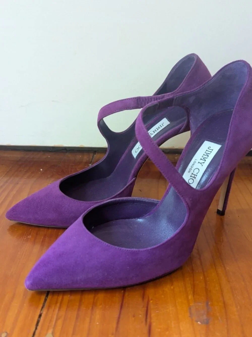 Jimmy Choo Purple Suede Heels - Picture 2 of 8